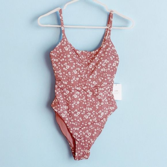 Andie Swim The Snap One Piece - Eco Nylon - Ditsy Floral Rose Size S NWT - Picture 4 of 8